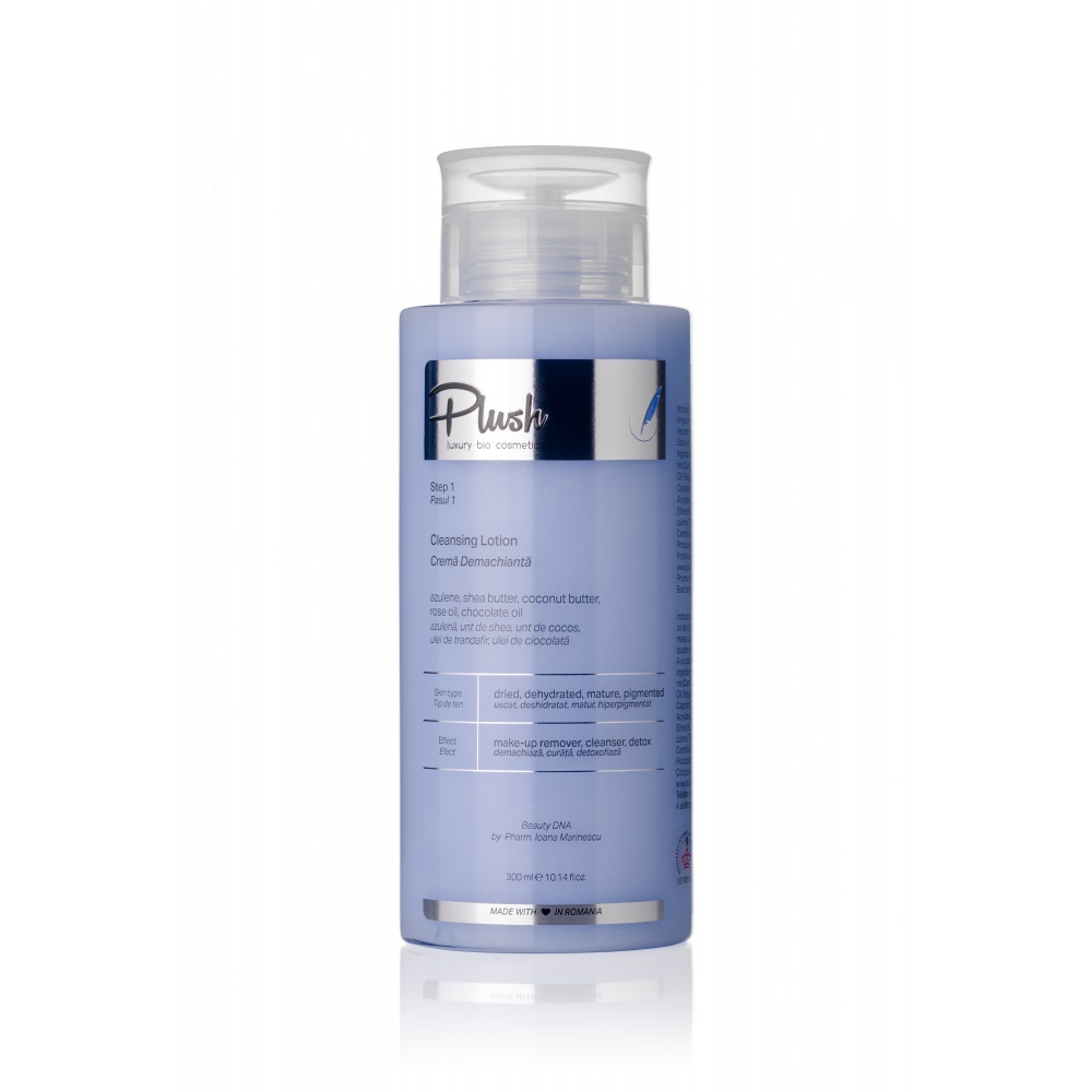 Cremă Demachiantă - azulenă, unt de shea, unt de cocos, ulei de trandafir, 300 ml
